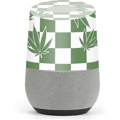 Marijuana Green Checkered Google Home Skin